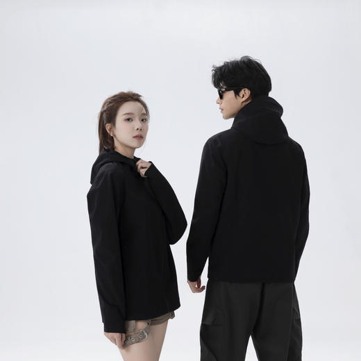 【ve**ance商鸟同款】TNFFCK户外硬核情侣款防风连帽休闲软壳夹克外套/CH060（浅灰色/荧光黄下单72小时内发货 黑色预售7-10天内发货） 商品图1