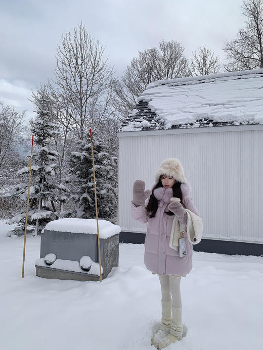 XS码 金蘑菇菇 冬日情书 穿上就有幸福感 / 三星鸭绒可溯源 磁吸狐狸毛绑带 商品图2