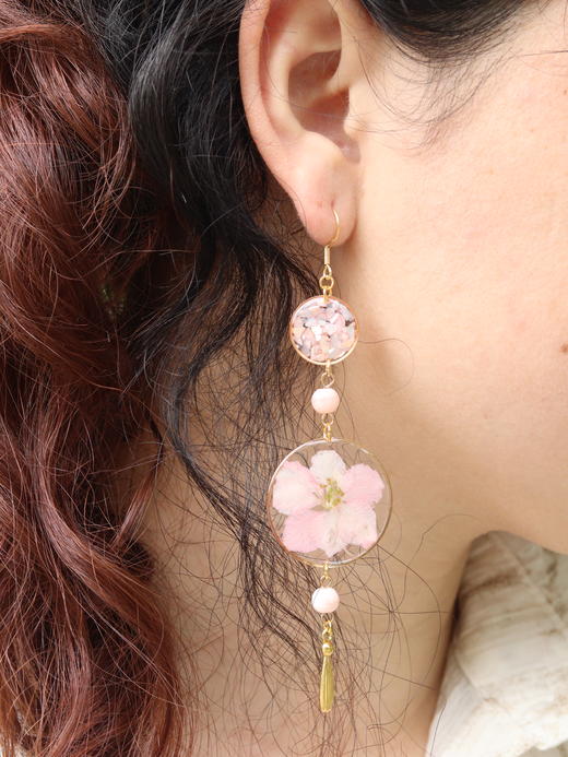 押花螺钿创意手作复古耳环 商品图3