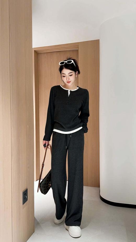 💕【Avann人棉休闲时尚套装5717 】👉姐妹们如果说秋天🍂穿什么既省事又好看，那必须是休闲套装啦~🌿 它无需费心搭配，😁简约不简单，经典而不失时尚感〰 商品图6