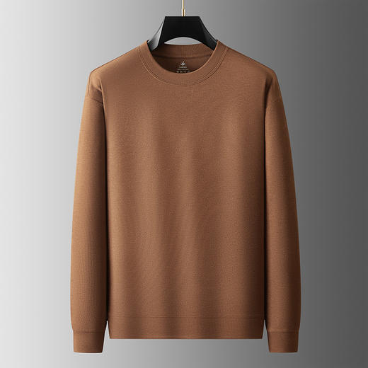 【DWP】大依优型大码男装休闲百搭纯色圆领卫衣男胖子长袖打底衫上衣 商品图6