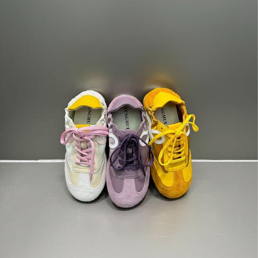 2025新款德训鞋！真皮平底软底圆头百搭拼色阿甘鞋运动休闲鞋女鞋！ 商品图3