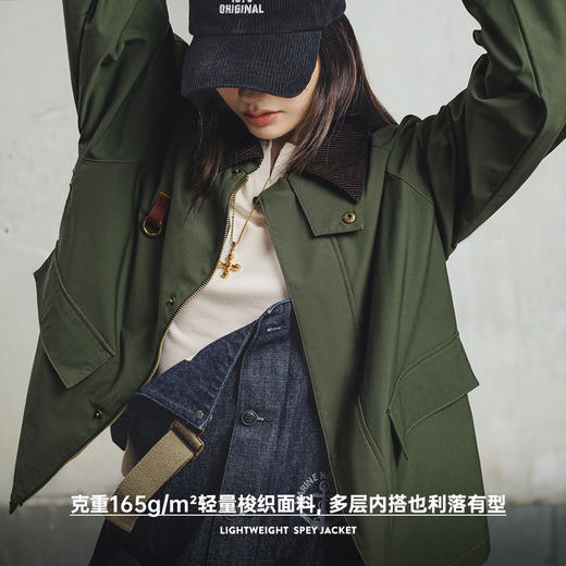 马登美式拼接灯芯绒钓鱼夹克复古翻领休闲猎装外套工装上衣秋季女 商品图4