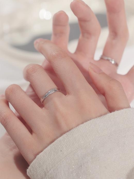 卡蒂罗/KADER 【999足银】 星河流转情侣对戒 简约磨砂设计原创开口素圈一对时尚百搭 商品图4