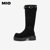 MIO米奥弹力靴圆头高跟扣带瘦瘦靴时装靴高筒女靴M255852199 商品缩略图1
