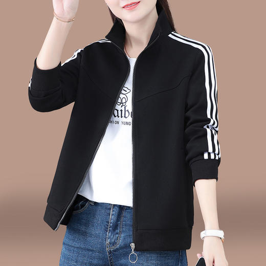 百媚生 棉质时尚宽松开衫卫衣女士上衣5858 商品图1