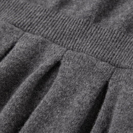 ROMI STUDIO“松弛有度”100%羊毛梭织褶皱卷边V领连衣裙RWCALT5726 商品图3