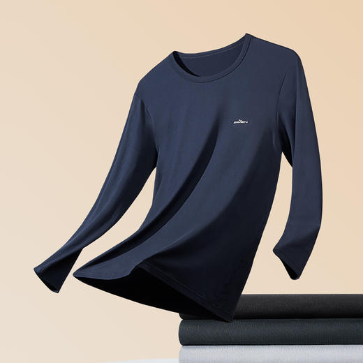 柒牌保暖内衣男士秋衣打底衫抗菌防螨新款秋冬季圆领百搭上衣无痕129F70410 商品图4