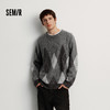 森马毛衫男冬季仿马海毛格纹提花针织衫2025新款复古学院风情侣装 商品缩略图0