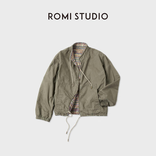 ROMI STUDIO“休闲中古”两面穿撞色做旧洗水立领外套 RWCAWY5258 商品图0