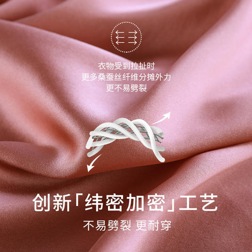 金三塔重磅真丝睡衣女春夏100%桑蚕丝简约丝绸家居服宽松薄款素色长袖衣裤套装（限价款）   9YSF8C209/YSM9A203 商品图4