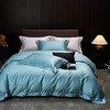 60长绒棉全棉四件套纯色大提花  叶琳-湖水蓝 商品缩略图3