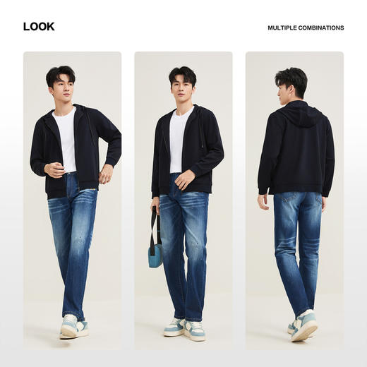 【新疆棉/连帽开襟】柒牌男装秋季新款中青年休闲百搭开衫卫衣129W70730 商品图3