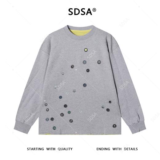 SDSA男士秋冬新款痞帅男装潮牌纽扣印花圆领卫极简风时尚套头上衣 商品图0