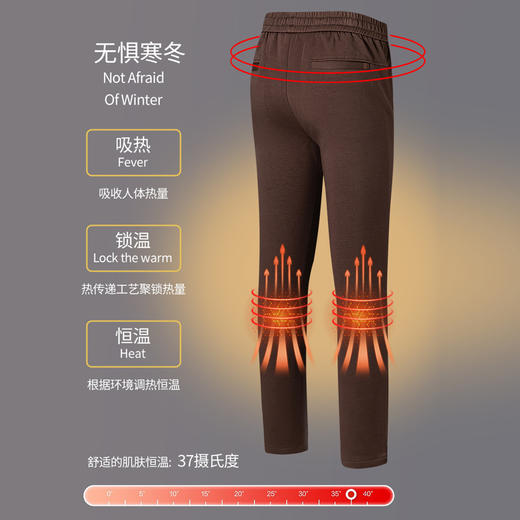 【远红外发热】圣得西2025秋季新款加绒加厚抗菌系带宽松直筒长裤 商品图4