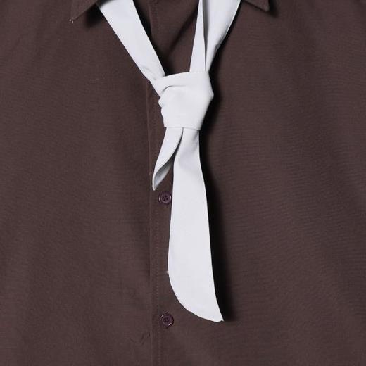 23643SDSA男士秋冬新款痞帅男装潮牌撞色领带长袖衬衫复古网红款衬衣 商品图3