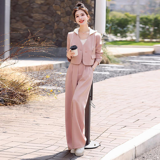 休闲西装套装气质御姐，高级感新款时尚阔腿裤两件套 HR-YF9595 商品图4