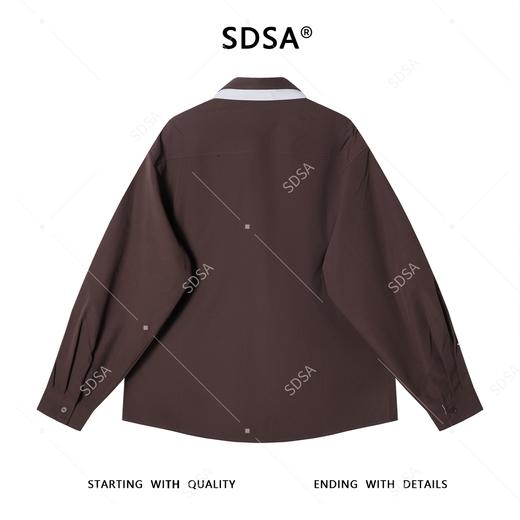 23643SDSA男士秋冬新款痞帅男装潮牌撞色领带长袖衬衫复古网红款衬衣 商品图5