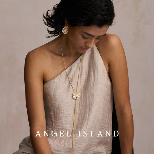 ANGEL ISLAND「雨荷」荷叶拉丝锆石可调节长项链 商品图2