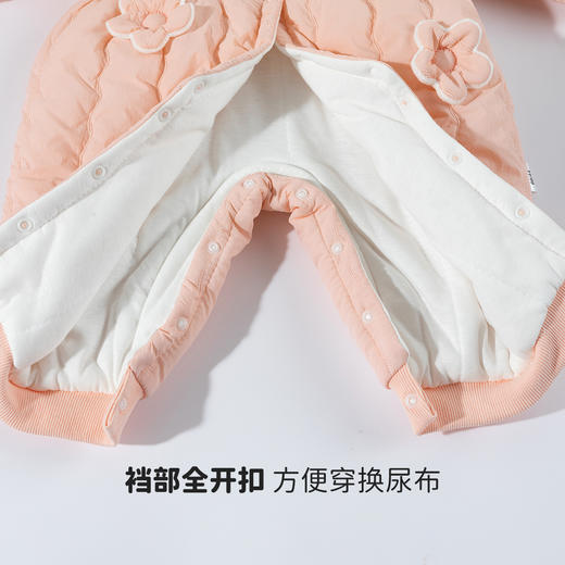 迪士尼童装婴幼儿夹棉连体衣加厚初生儿童连身衣女宝宝冬季ZD4EL011
 商品图12