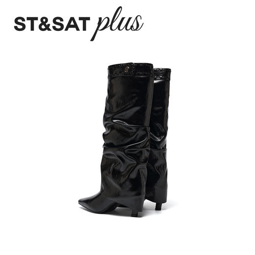 星期六个性街头风褶皱设计裤腿靴SSD4117166 商品图8