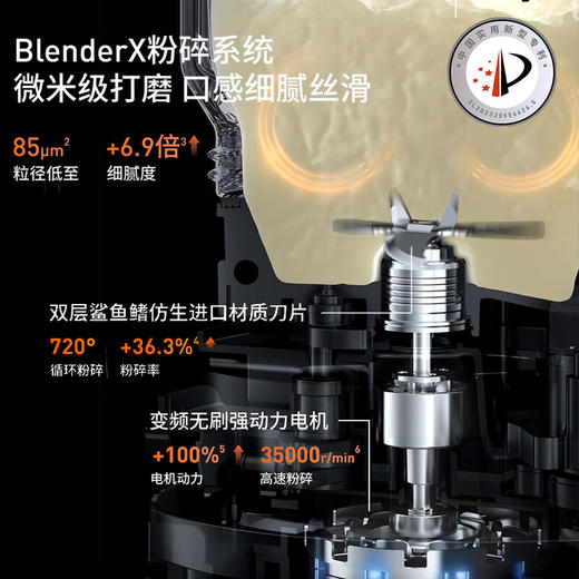 九阳轻音免手洗家用全自动变频破壁料理机器人2-4人五谷杂粮豆浆32分贝1.5L破壁机Y8 商品图2