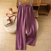 百媚生 天丝亚麻阔腿裤女薄款高腰显瘦直筒裤8916 商品缩略图0