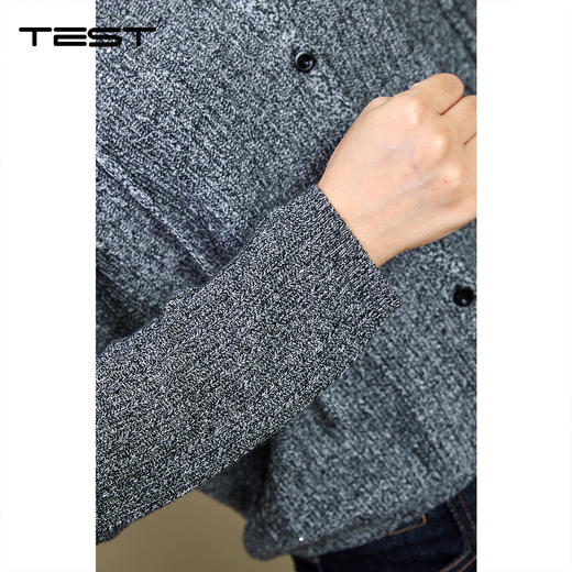 秋上新简约都市风连帽纽扣针织衫1253103 商品图4