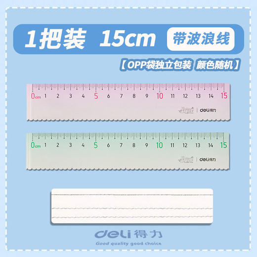 【刻度清晰！透明易读取更准确】小巧易携，收纳方便，得力渐变套尺四件套量角器三角尺直尺套装小学生高颜值渐变色尺子套装。rb 商品图5