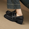 【预售5天】6cm小个子简约圆头珍珠深口粗跟厚底小皮鞋复古百搭单鞋AJ&JL-808 商品缩略图4