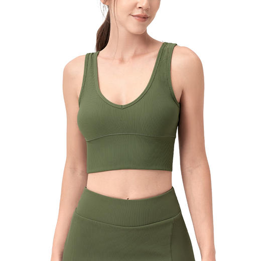 跃牌【欲动春风】系列 瑜伽背心女紧身高弹运动跑步上衣两面穿竖纹显瘦透气性感健身背心12118 商品图4