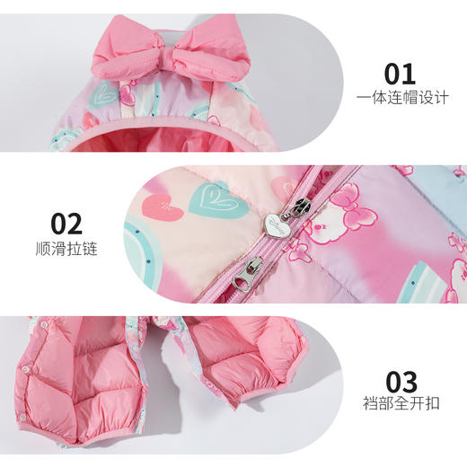 迪士尼童装婴幼儿保暖舒适羽绒连体衣冬季新款连帽ZD4EL004 商品图4
