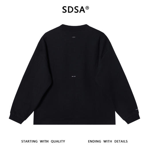 SDSA男士秋冬新款痞帅男装设计师刺绣字母圆领长袖T恤宽松网红款 商品图5