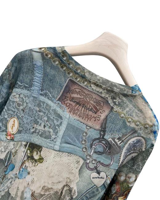 女款3D印花网纱长袖T恤001 商品图2