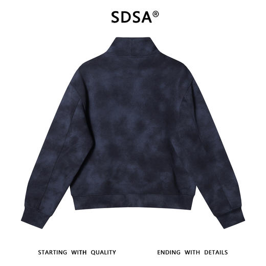 WT213SDSA男士秋冬新款痞帅男装潮牌简约扎染半拉链立领套头卫衣百搭 商品图5