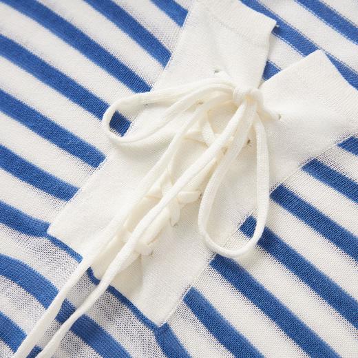 「高货wl」全新升级【铂金会员211/天猫279/差价68】(43036)洛诗琳气质海军风条纹针织衫2025秋季法式慵懒长袖T恤上衣 商品图3