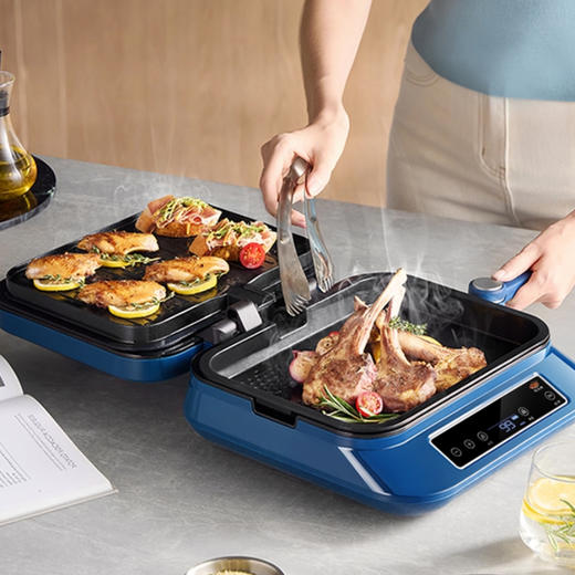 【厨房新宠  不开火搞定三餐  一台顶N台】摩飞多功能电饼铛  煎烤烙一台搞定  轻油少烟  操作简单  5档火力 双面使用美味不用等待  越用越爱~ 商品图2