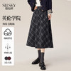 【09/03新品5.8折】熙世界英伦学院风格纹毛呢半身裙女2025秋冬款中长款复古A字伞裙 商品缩略图0