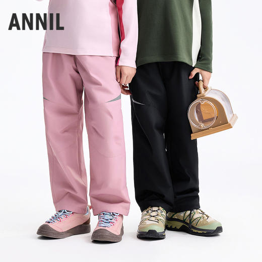 【加绒🔥】男女童全腰梭织夹裤冬季新款安奈儿童装EM546615 商品图2