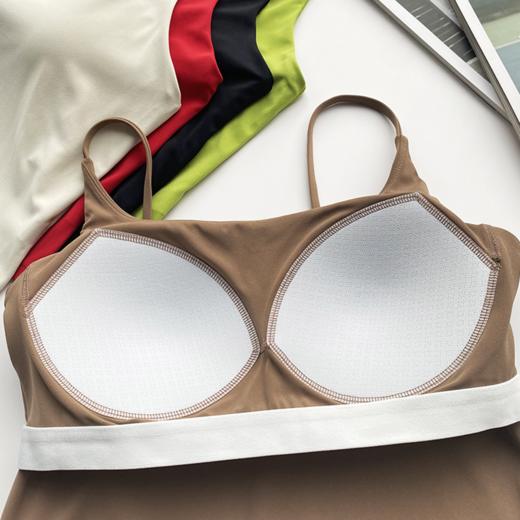 壁虎瑜伽【2509SY411】一体防震抑菌细肩带背心【5天发货】(一体式胸垫) 商品图2