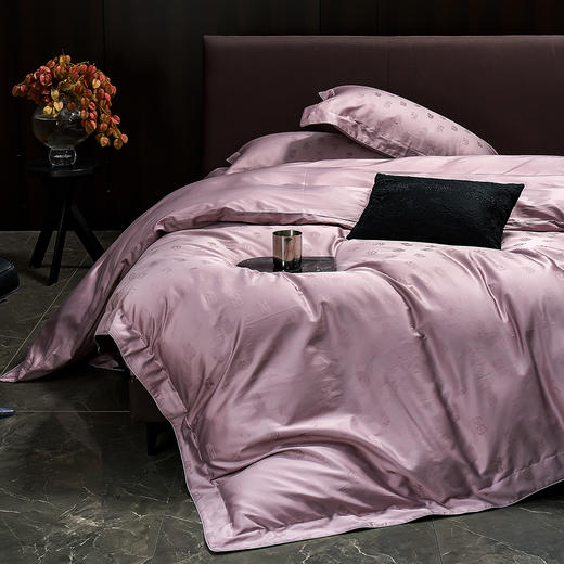 60长绒棉全棉四件套纯色大提花  尼卡-紫 商品图10