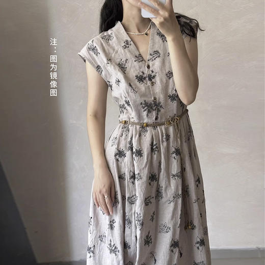 裁缝学苑AH62法式V领苎麻连衣裙纸样女装连肩短袖裙子样板图纸 商品图4