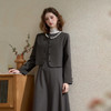 西遇气质钉珠领口小香风外套女秋季高级感通勤短款毛呢上衣V2651153 商品缩略图3