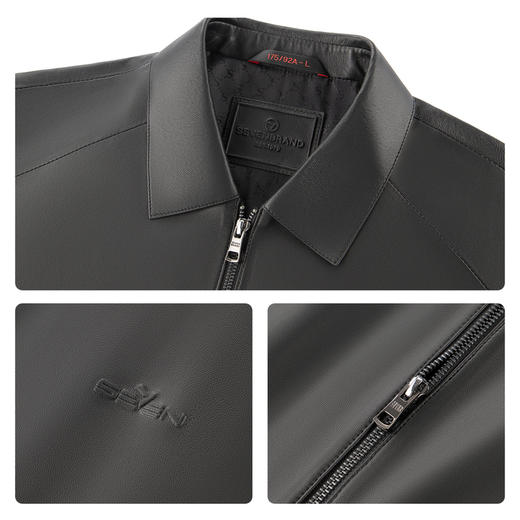 【绵羊皮】柒牌男装真皮皮衣2025秋季防风潮流皮夹克男士休闲外套129J70850 商品图3