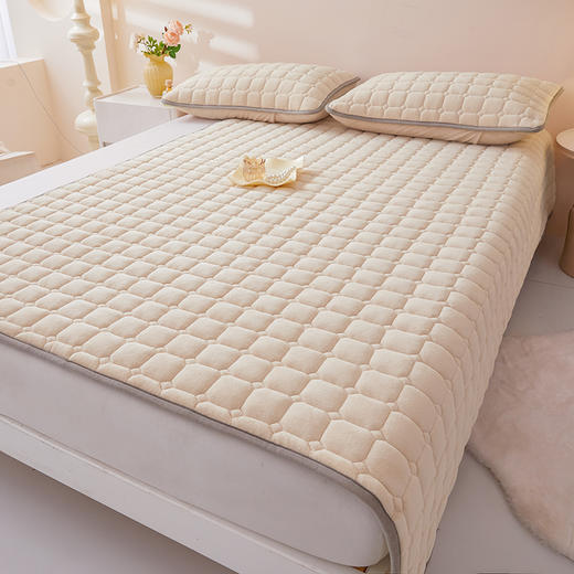 自然醒高克重宝宝绒抗菌纯色床褥床护垫LN 商品图10