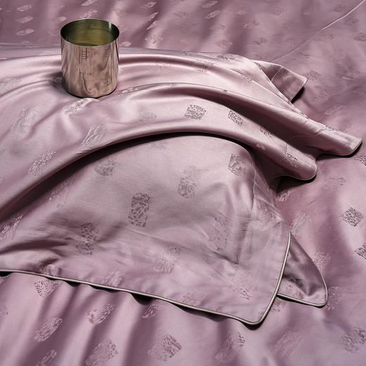 60长绒棉全棉四件套纯色大提花  尼卡-紫 商品图14