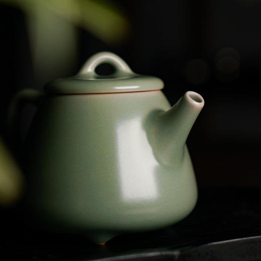问鼎哥窑豆青高石瓢壶  吉时壶 商品图2