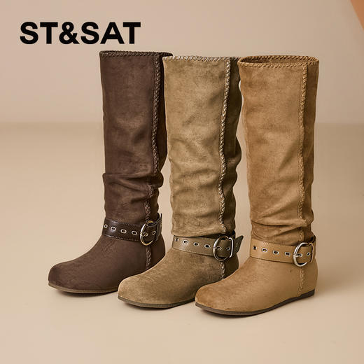 星期六复古西部牛仔堆堆靴SSD4117E72 商品图0