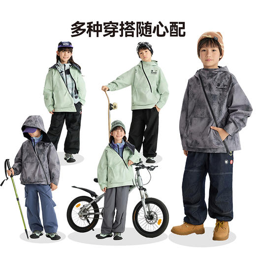 漫画家【晕染风衣】徒步骑行攀岩防水软防护加绒冲锋晕染软壳外套 商品图3