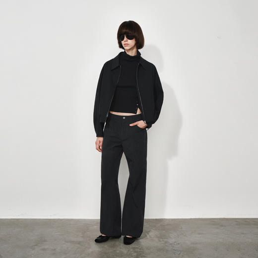 NUTH黑色可束脚直筒显瘦微喇休闲裤女 商品图3